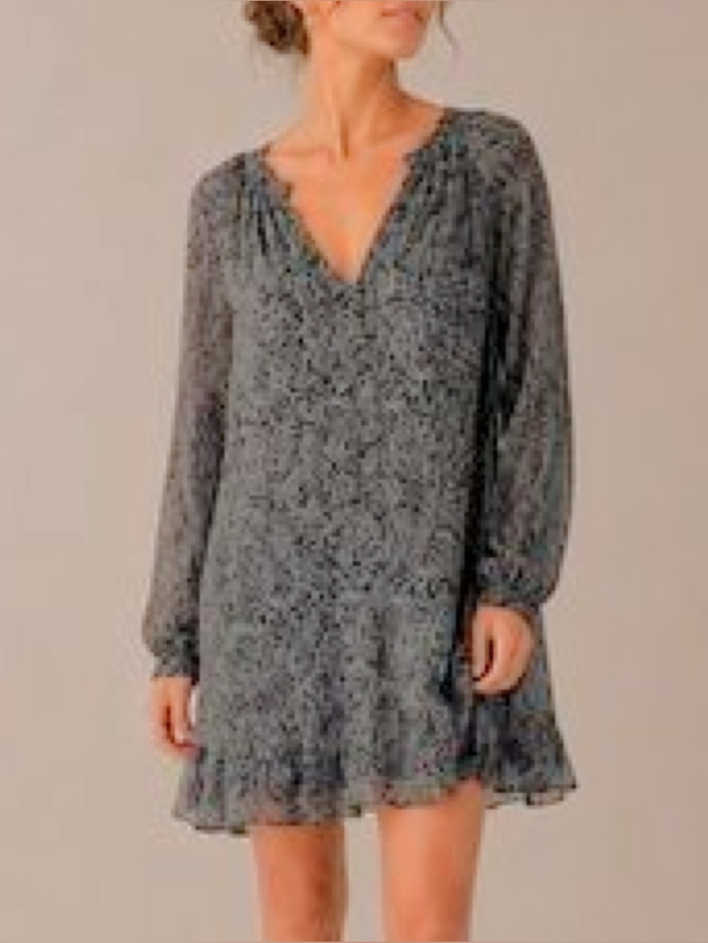 LOFT Long Sleeve Paisley Dress